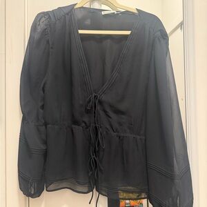 Abercrombie & Fitch Black Sheer Blouse